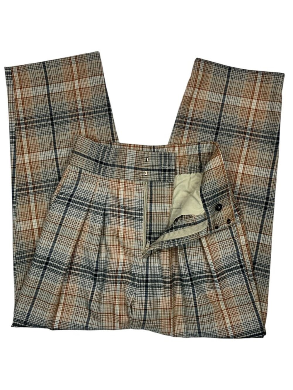 Urban Outfitters Plaid Pleated Front Trouser Pants S High Rise Academia - Picture 8 of 16